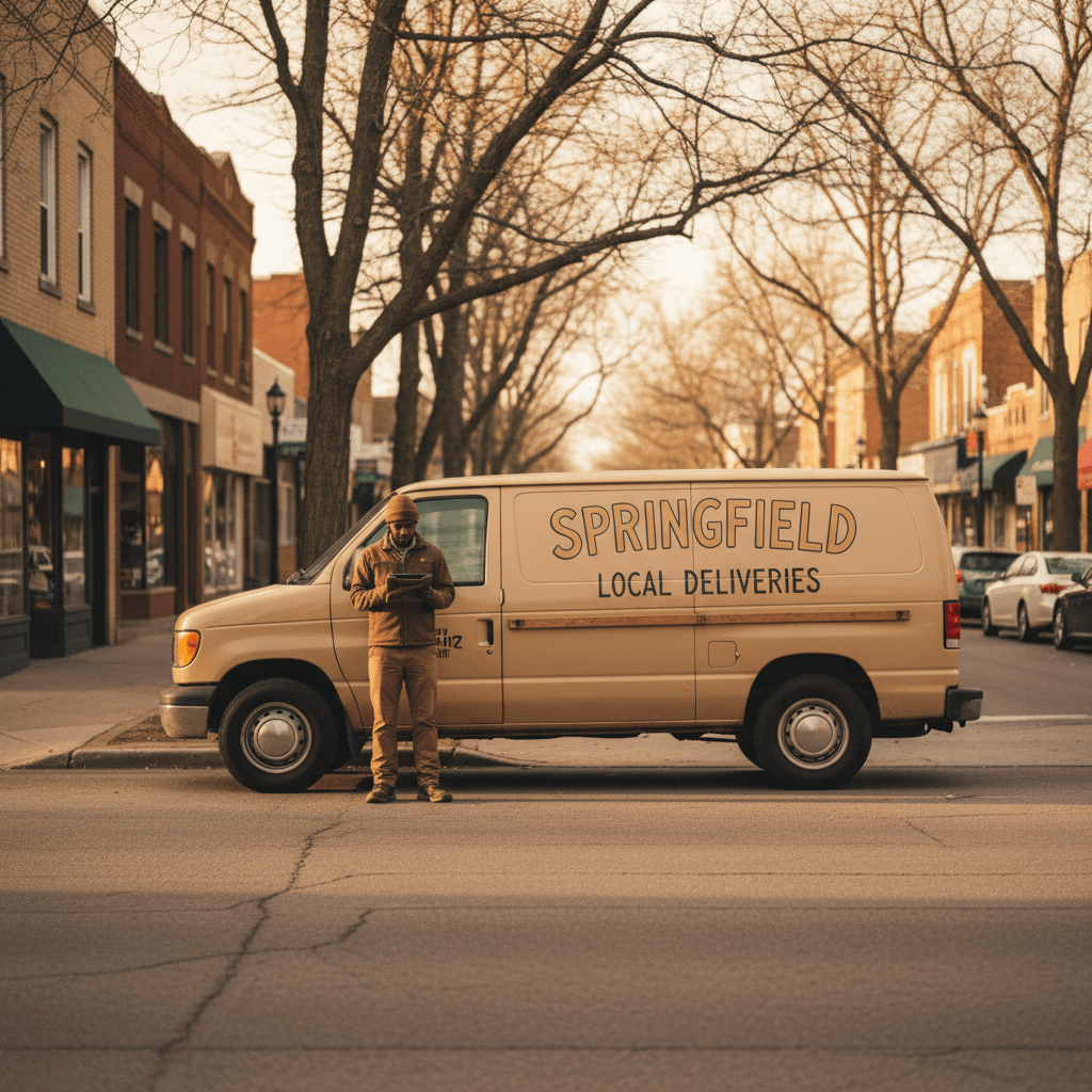 J4 Transit driver reviewing Springfield delivery routes